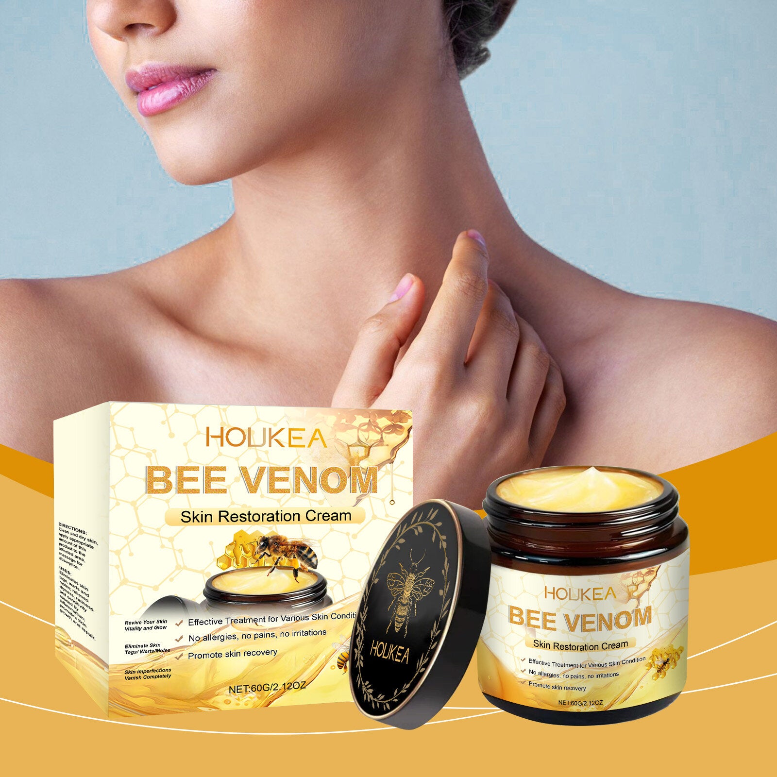 HOUKEA - Bee Venom Skin Care Cream هُوكيا – كريم العناية بالبشرة بخلاصة سم النحل (الأصلي)
